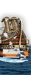 五排漿座中型羅馬輕炮艦 - 凱爾特石弩(船上)