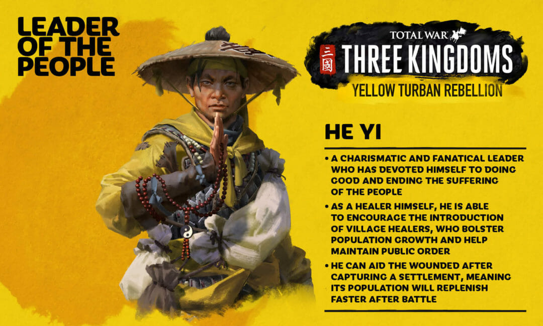 Fonética Contaminado Nido Turbantes Amarillos de He Yi Facción - Total War: THREE KINGDOMS - Royal  Military Academy