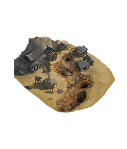 Dorf mit Kupfermine